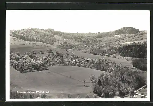 AK Stössing, Dorf mit umgebender Landschaft