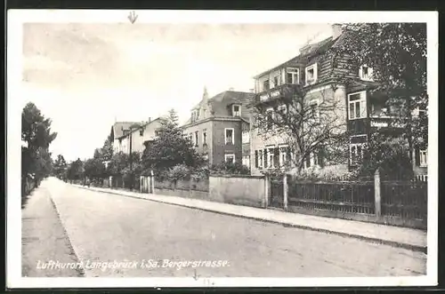 AK Langebrück i. Sa., Wohnhäuser an der Bergerstrasse