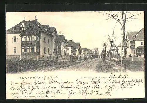 AK Langebrück, Villen an der Friedrich August-Strasse