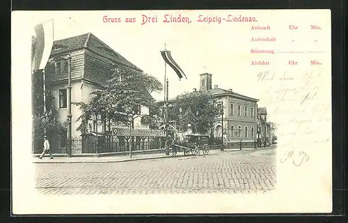 AK Leipzig-Lindenau, Gasthof Drei Linden