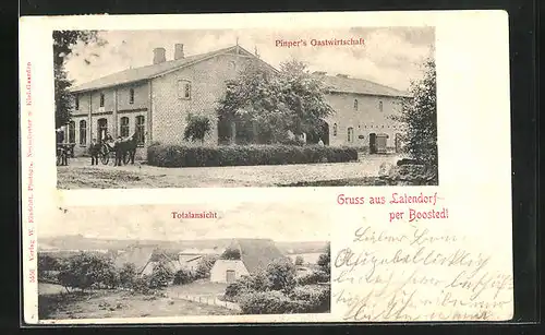 AK Latendorf, Pinper`s Gasthaus, Totalansicht des Dorfes
