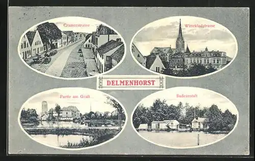 AK Delmenhorst, Cramerstrasse, Wittekindstrasse