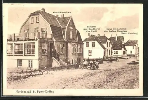 AK St. Peter-Ording, Gorch-Fock Haus mit Bäckerei und Conditorei