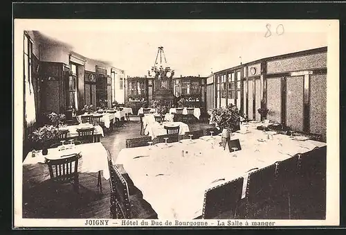 AK Joigny, Hotel du Duc de Bourgogne, La Salle a Manger, im Gastraum