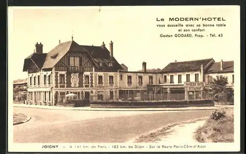 AK Joigny, Le Modern`Hotel, Ansicht von der Strassenseite