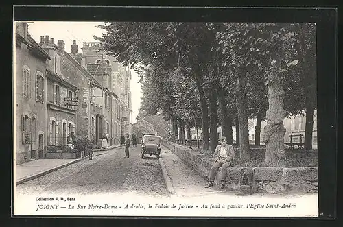 AK Joigny, La Rue Notre-Dame, a droite, le Palais de Justice