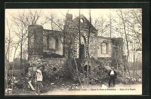 AK Champcevrais, Chateau de Chatre en Restauration, Ruines de la Chapelle