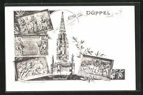 AK Düppel, Denkmal vom Krieg