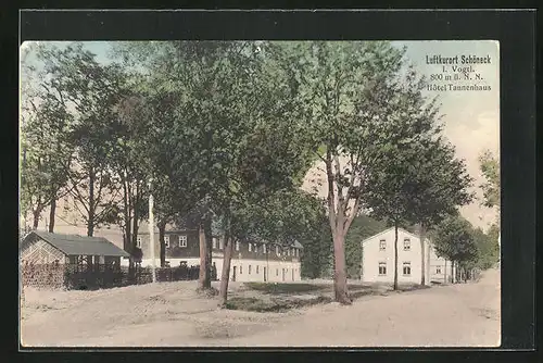 AK Schöneck i. V., Platzpartie vor dem Hotel Tannenhaus