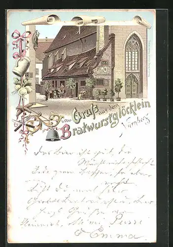 Lithographie Nürnberg, Gasthof Bratwurstglöcklein