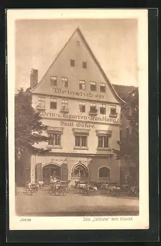 AK Jena, Weinstube und Cigarrenhandlung Göhre am Markt, Inh. Paul Göhre