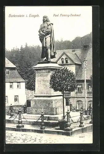 AK Hartenstein i. Erzgeb., Paul Fleming-Denkmal