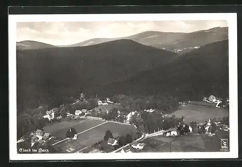 AK Elend / Harz, Luftaufnahme des Ortes