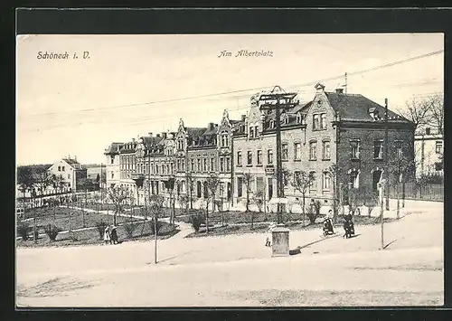 AK Schöneck i. V., am Albertplatz