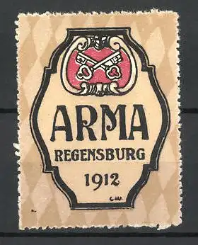 Künstler-Reklamemarke Regensburg, Jugendtag ARMA 1912, Wappen