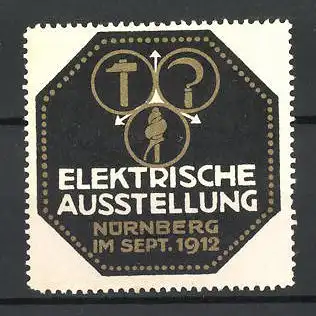 Reklamemarke Nürnberg, Elektrische Ausstellung 1912, Messelogo