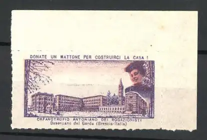 Reklamemarke Desenzano del Garda, Orfanotrofio Antoniano dei Rogazionisti, Gebäudeansicht
