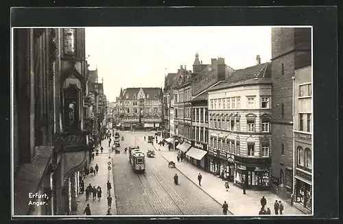 AK Erfurt, Anger mit Strassenbahn