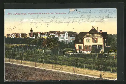 AK Bad Lippspringe, Auguste-Viktoria-Stift mit Doktorhaus