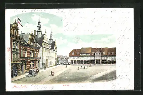 AK Arnstadt, Markt mit Rathaus