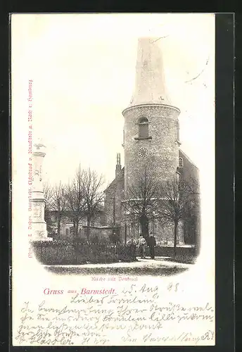 AK Barmstedt, Kirche mit Denkmal