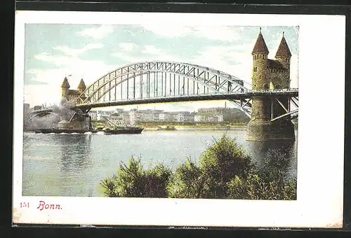 AK Bonn a. Rh., Blick zur Rheinbrücke