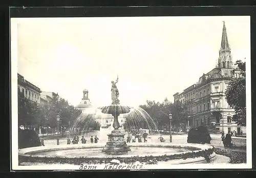 AK Bonn a. Rh., Kaiserplatz mit Brunnen