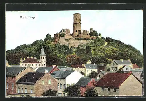 AK Godesberg, Teilansicht mit Burgruine