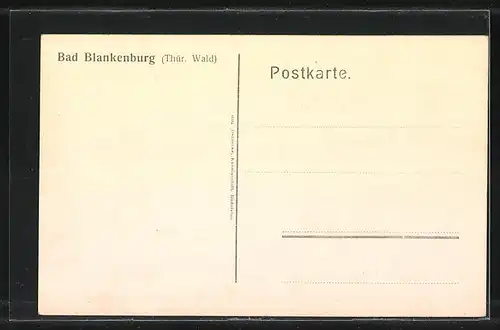 AK Bad Blankenburg / Thür. Wald, Ortspanorama mit Gebirgswand