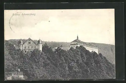 AK Schwarzburg, Blick auf das Schloss