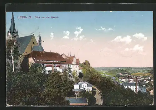 AK Leisnig, Blick von der Bastei auf den Ort