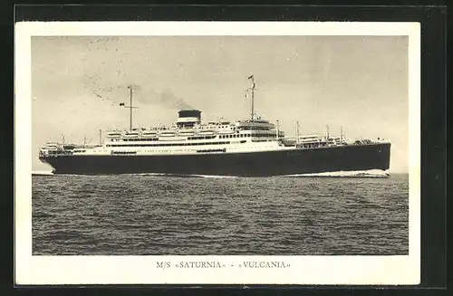 AK Passagierschiff M.S. Saturina Vulcania in voller Fahrt