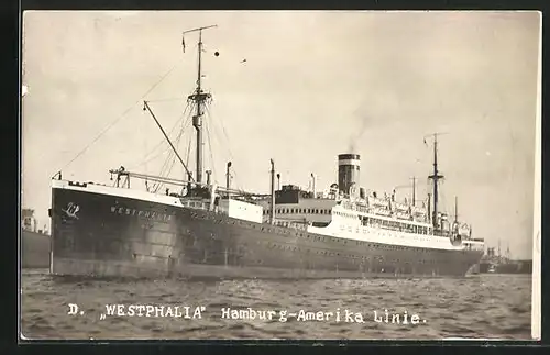 AK Passagierschiff Westphalia der Hamburg-Amerika Linie