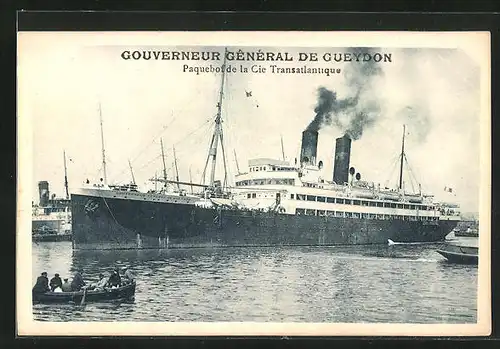 AK Passagierschiff Gouverneur General de Gueydon im Hafen