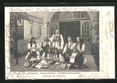 AK Trachtenkapelle, Dalmatia, Gruppenbild des Internationalen Tamburitza-Ensemble