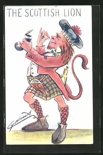 Künstler-AK sign.: Cynicvs, The Scottish Lion