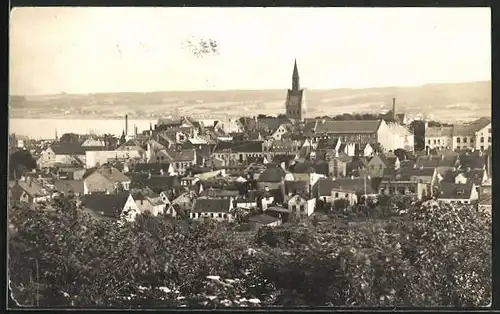 AK Apenrade, Blick auf die Stadt und das Tal dahinter