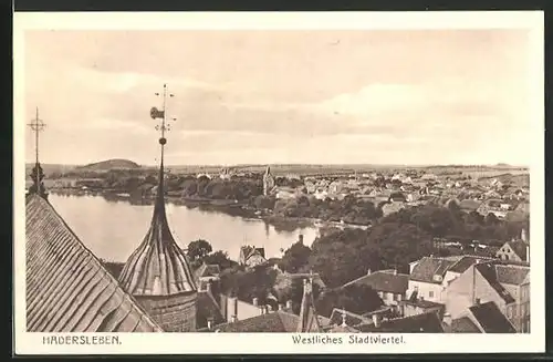 AK Hadersleben, Blick auf das westliche Stadtviertel