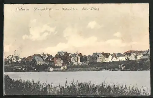 AK Hadersleben, Blick vom Ufer auf Süder-Otting