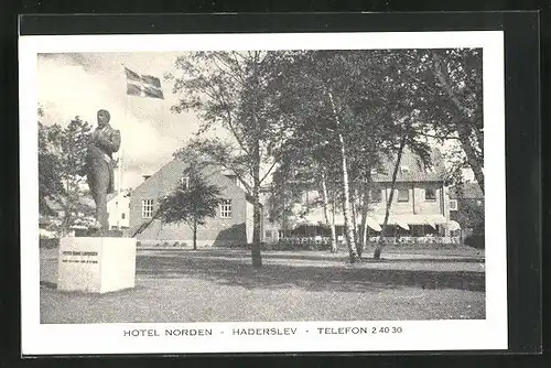 AK Hadersleben, Denkmal am Hotel Norden