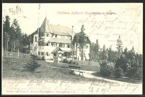 AK Augustusburg i. Erzgeb., Blick auf das Waldhaus vom Park aus