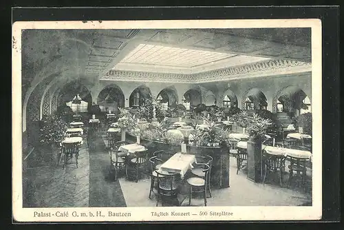 AK Bautzen i. Sa., Palast-Cafe, im Gastsaal