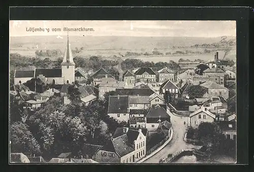 AK Lütjenburg, Ortsansicht vom Bismarckturm