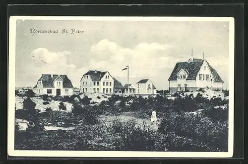 AK St. Peter / Nordsee, Blick auf eine Häusergruppe