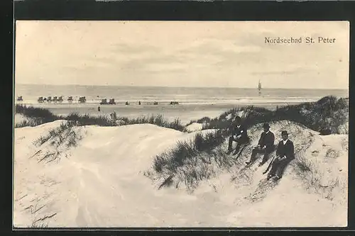 AK St. Peter / Nordsee, Blick von den Dünen auf die See