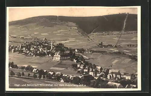 AK Oberwiesenthal, Totale mit Blick auf Böhmisch-Wiesenthal