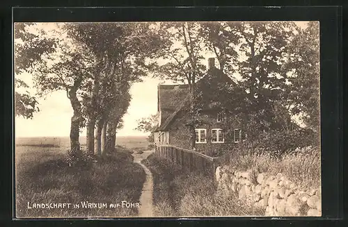 AK Wrixum a. Föhr, altes Bauernhaus