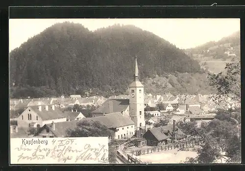 AK Kapfenberg, Ortspanorama mit Kirche