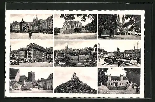 AK Eger, verschiedene Orts- und Gebäudeansichten