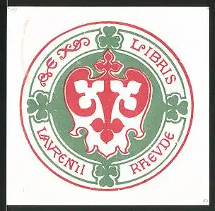 Exlibris Lavrentil Rhevde, Wappen mit Kleeblatt